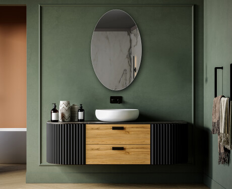 Ovális függőleges fali tükörlap L207