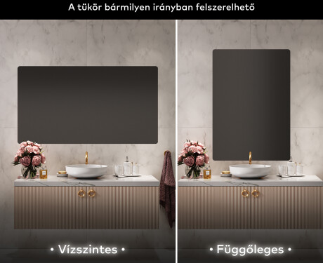 Lekerekített fali tükörlap kerettel L199 #2