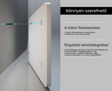 Lekerekített fali tükörlap kerettel L201 #5