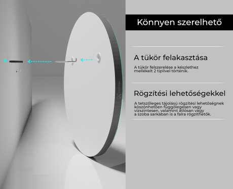 Kerek fali tükörlap kerettel L203 #5