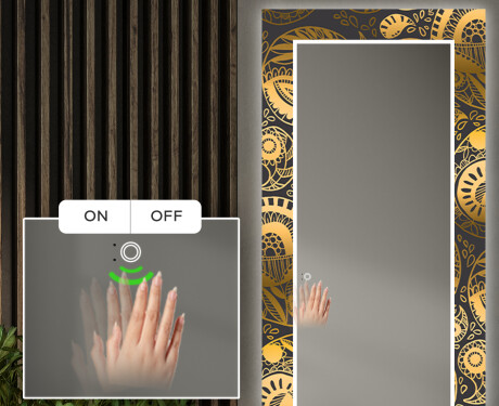 Előszobai Dekorációs Tükör Led Világítással - Ancient Pattern #5