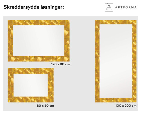 Előszobai Dekorációs Tükör Led Világítással - Gold Triangles #6