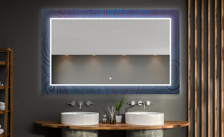 Megvilágított Dekoratív Tükör A Fürdőszobához - Blue Drawing