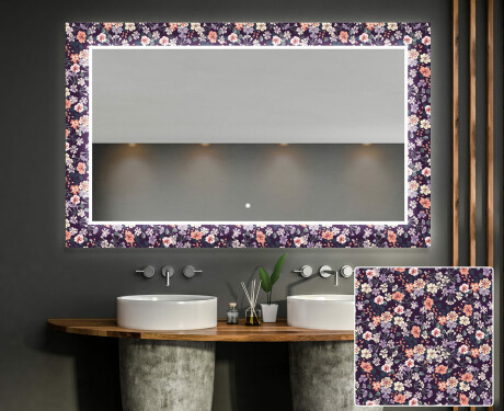 Megvilágított Dekoratív Tükör A Fürdőszobához - Elegant Flowers #1