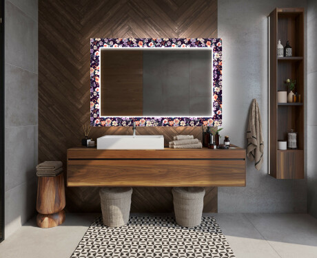 Megvilágított Dekoratív Tükör A Fürdőszobához - Elegant Flowers #12
