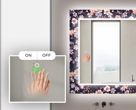 Megvilágított Dekoratív Tükör A Fürdőszobához - Elegant Flowers #5