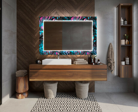 Megvilágított Dekoratív Tükör A Fürdőszobához - Fluo Tropic #12