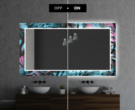 Megvilágított Dekoratív Tükör A Fürdőszobához - Fluo Tropic #7