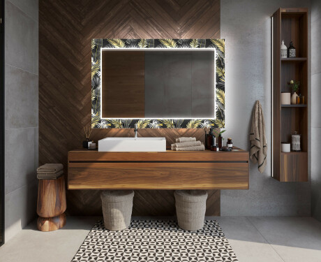 Megvilágított Dekoratív Tükör A Fürdőszobához - Goldy Palm #12