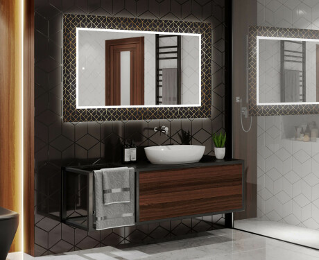 Megvilágított Dekoratív Tükör A Fürdőszobához - Goldy Palm #2