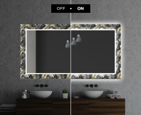 Megvilágított Dekoratív Tükör A Fürdőszobához - Goldy Palm #7