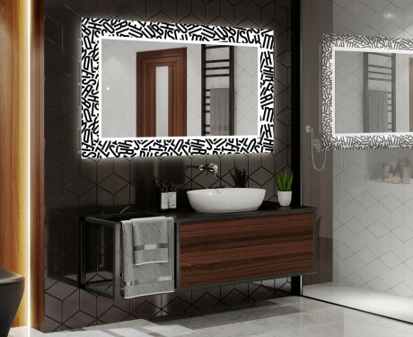 Megvilágított Dekoratív Tükör A Fürdőszobához - Letters #2