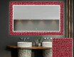 Megvilágított Dekoratív Tükör A Fürdőszobához - Red Mosaic #1