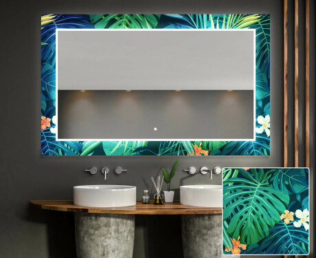Megvilágított Dekoratív Tükör A Fürdőszobához - Tropical #1