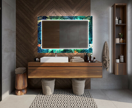 Megvilágított Dekoratív Tükör A Fürdőszobához - Tropical #12