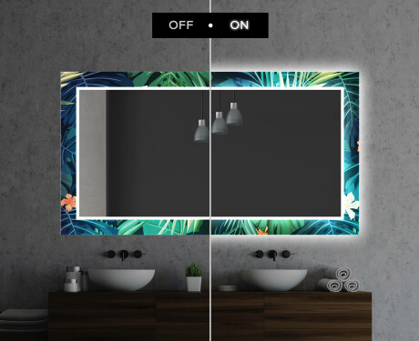Megvilágított Dekoratív Tükör A Fürdőszobához - Tropical #7