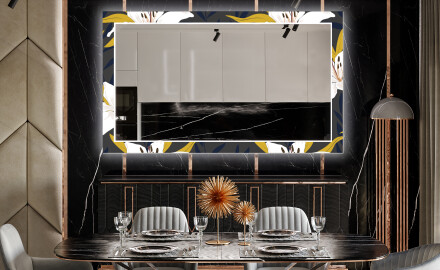 Ebédlői Dekorációs Tükör Led Világítással - Bells Flowers