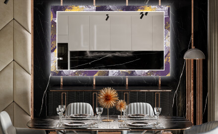 Ebédlői Dekorációs Tükör Led Világítással - Round Stamp