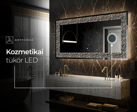 Megvilágított Dekoratív Tükör - Natural Stones #8