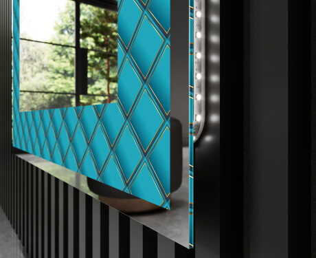 Megvilágított Dekoratív Tükör - Blue Harmonies #3