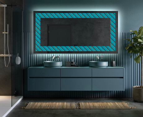 Megvilágított Dekoratív Tükör - Blue Harmonies #5