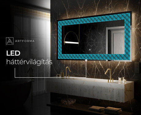 Megvilágított Dekoratív Tükör - Blue Harmonies #6