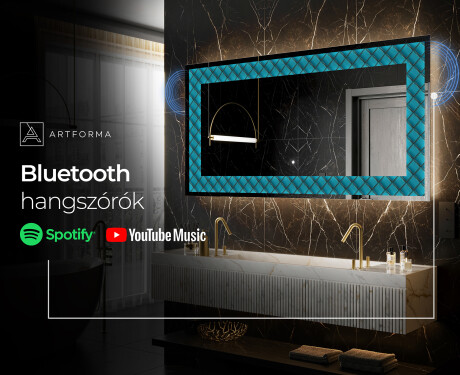 Megvilágított Dekoratív Tükör - Blue Harmonies #7