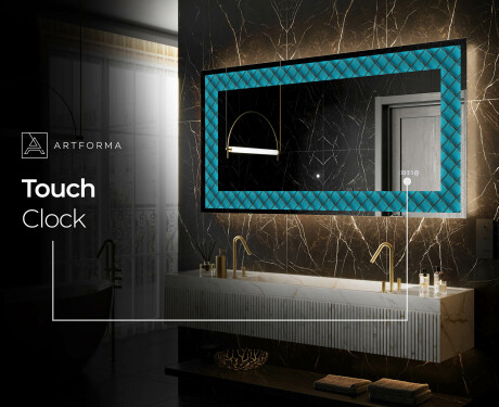 Megvilágított Dekoratív Tükör - Blue Harmonies #8