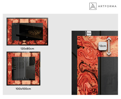 Megvilágított Dekoratív Tükör - Fiery Reflections #2