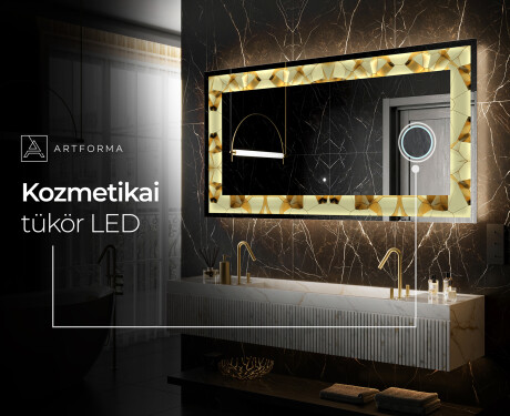 Megvilágított Dekoratív Tükör - Glow Geometry #6