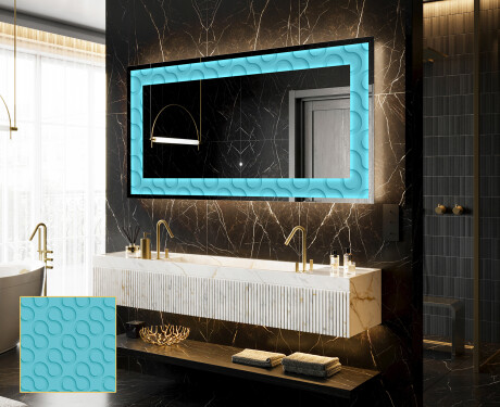 Megvilágított Dekoratív Tükör - Divergent Lines