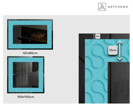 Megvilágított Dekoratív Tükör - Divergent Lines #2