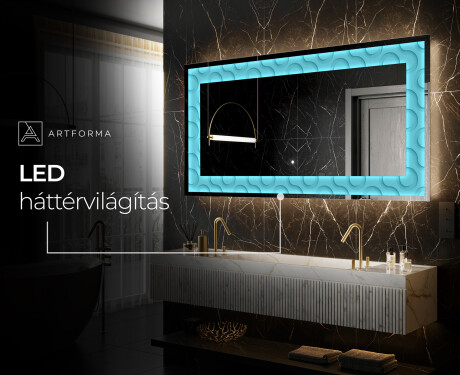 Megvilágított Dekoratív Tükör - Divergent Lines #7