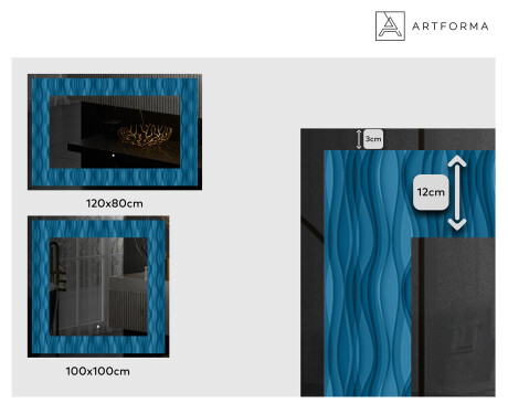 Megvilágított Dekoratív Tükör - Whirling Lines #2