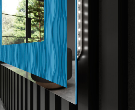 Megvilágított Dekoratív Tükör - Whirling Lines #3