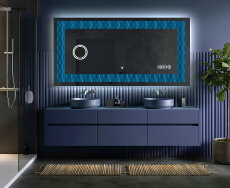 Megvilágított Dekoratív Tükör - Whirling Lines #5