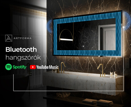 Megvilágított Dekoratív Tükör - Whirling Lines #9