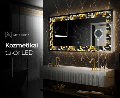 Megvilágított Dekoratív Tükör - Floral Symmetries #8