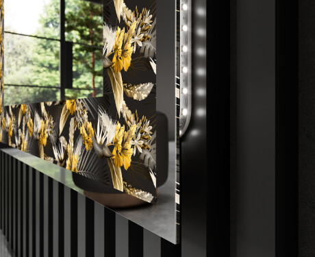 Megvilágított Dekoratív Tükör - Floral Symmetries #3