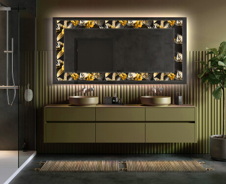 Megvilágított Dekoratív Tükör - Floral Symmetries #5