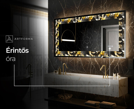 Megvilágított Dekoratív Tükör - Floral Symmetries #6