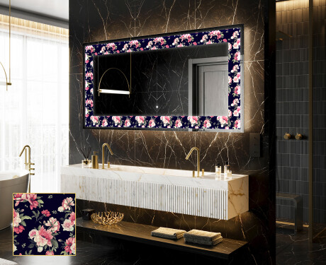 Megvilágított Dekoratív Tükör - Floral Layouts