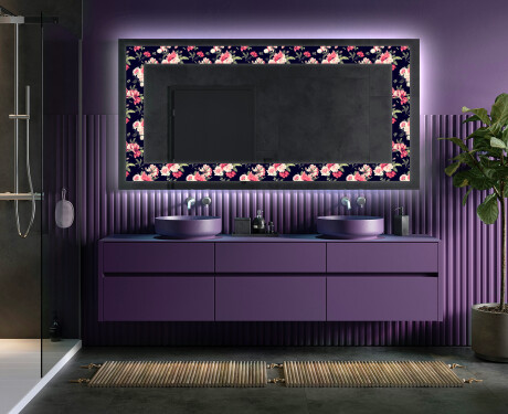 Megvilágított Dekoratív Tükör - Floral Layouts #5