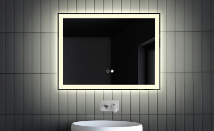 Fürdőszoba Tükör Világítással 80x60 Cm Led L01: Érintőkapcsoló, Tükörpárátlanító Fűtőfólia