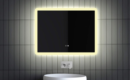 Fürdőszoba Tükör Világítással 80x60 Cm Led L59: Dual Color, Érintőkapcsoló, Tükörpárátlanító Fűtőfólia