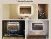 Fürdőszoba Tükör Világítással LED 100x70cm val Dual color, Érintőkapcsoló, Tükörpárátlanító Fűtőfólia, Bluetooth hangszórók - L141 #2