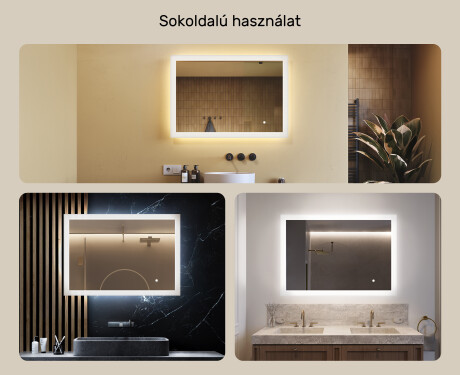 Téglalap alakú LED világítással ellátott fürdőszobai tükör 100x70 cm - Dual color, Érintőkapcsoló #2