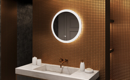 Kerek fürdőszobai tükrök LED világítással 60 cm - Dual color, Érintőkapcsoló, Tükörpárátlanító Fűtőfólia