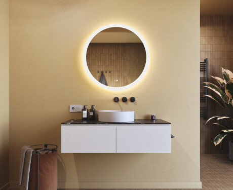 Kerek fürdőszobai tükör LED világítással 80 cm - Dual color, Érintőkapcsoló, Tükörpárátlanító Fűtőfólia #9