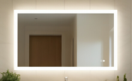 Téglalap alakú LED világítással ellátott fürdőszobai tükör 120x70 cm - Dual color, Érintőkapcsoló, Tükörpárátlanító Fűtőfólia